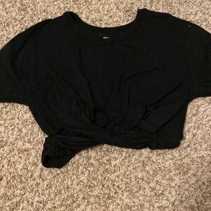 aerie black crop top